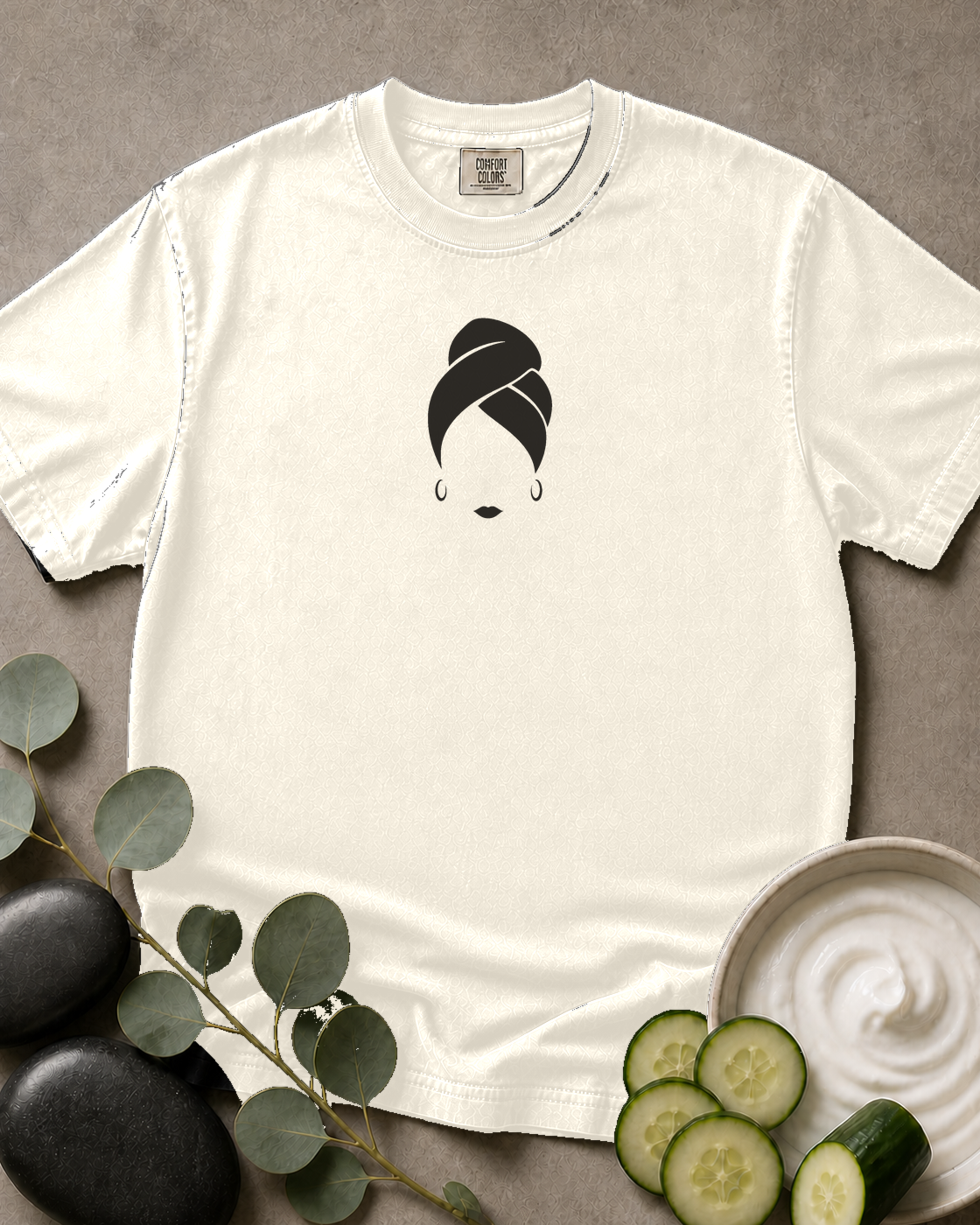 Towel Turban and Hoops Tee