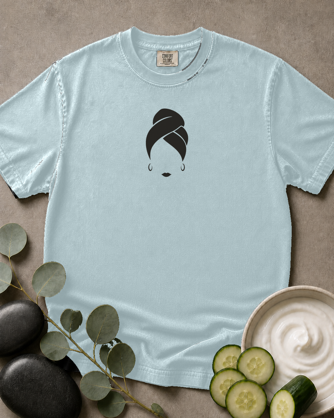 Towel Turban and Hoops Tee