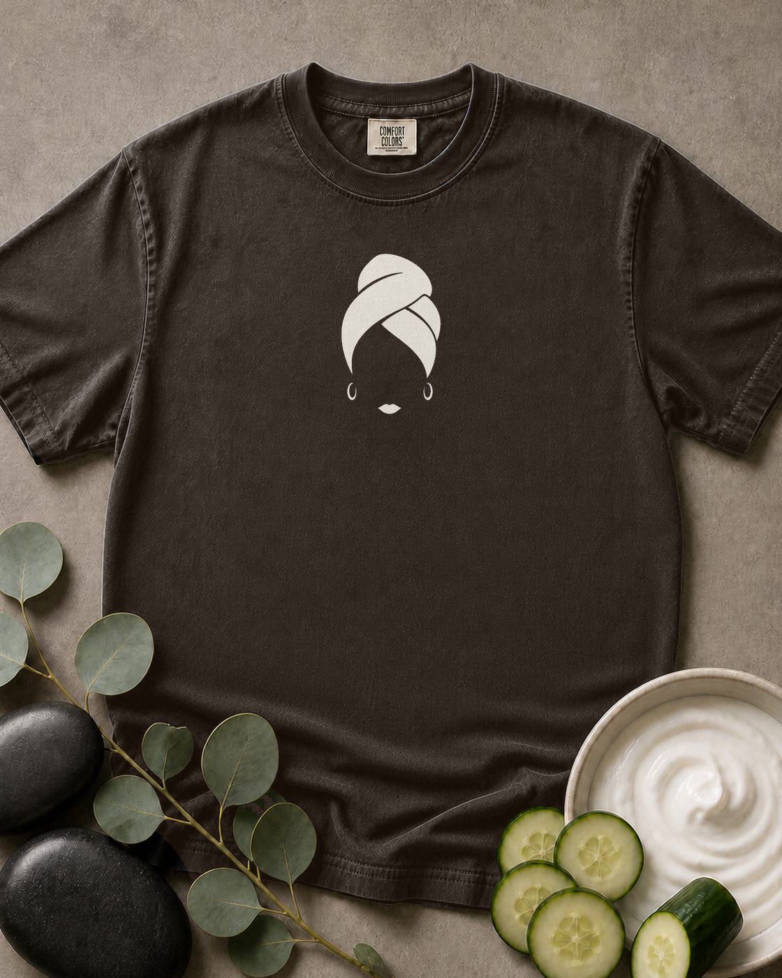 Towel Turban and Hoops Tee