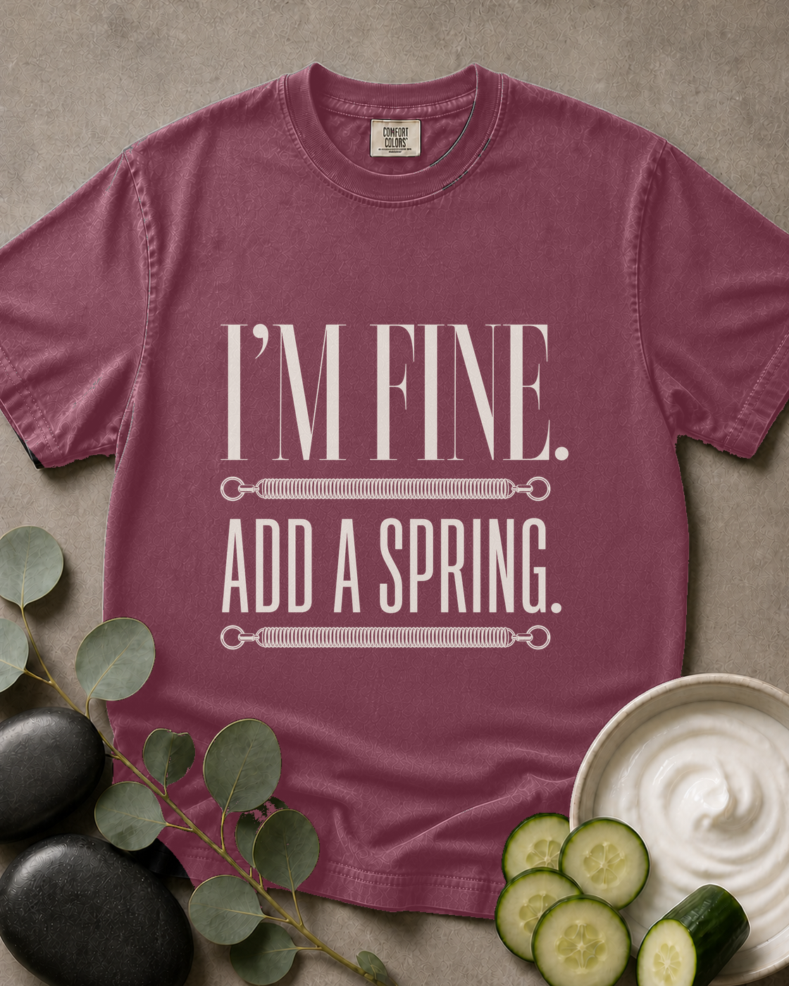 I'm Fine Add a Spring Pilates Tee